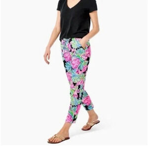 Lily Pulitzer Emora  Pant Onyx Jaguar Jungle Size Small Preppy